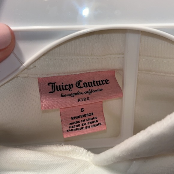 NWT Girls Juicy Couture Velour Cream and Gold Track Suit Sweat Suit Sz 5 - Picture 8 of 10